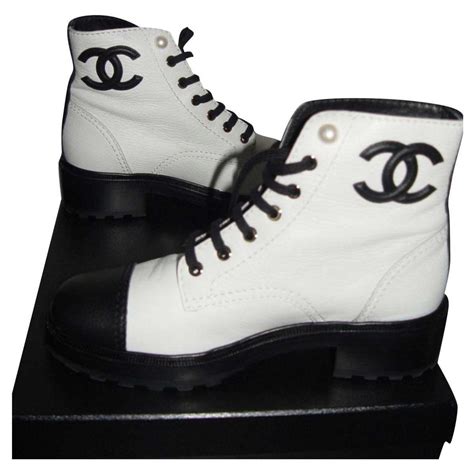 chanel boy black white|black and white chanel boots.